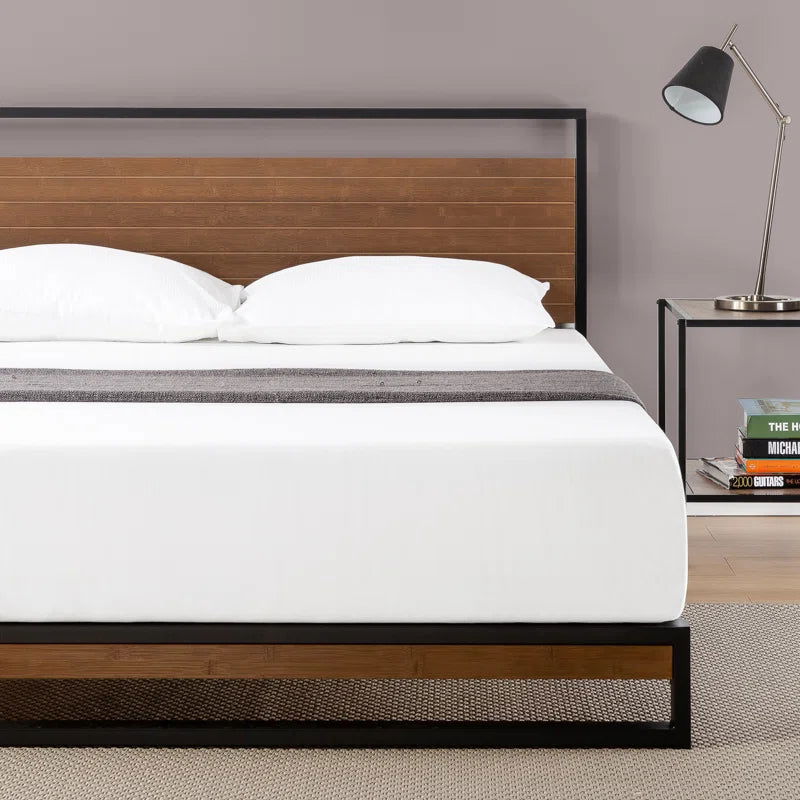 Solid Wood And Metal Black Bed For Bedroom - Furnishiaa -  -
